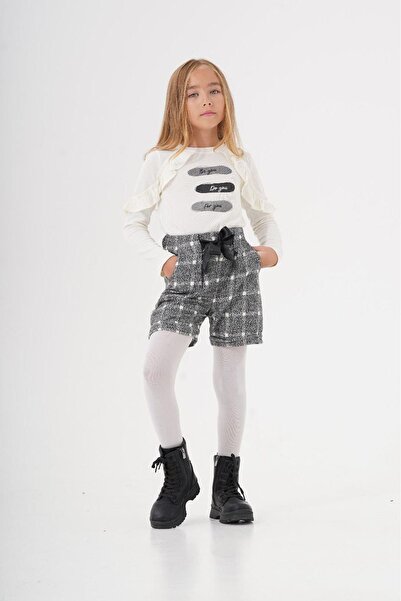 Minigimin Cicileri Mini pantaloni scurți cu imprimeu în carouri și volane - S...