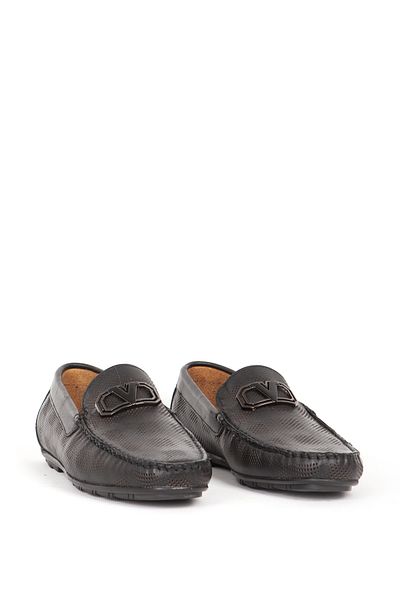 MARCOMEN Black Genuine Leather Men's Loafer - Buckle, Casual 19389