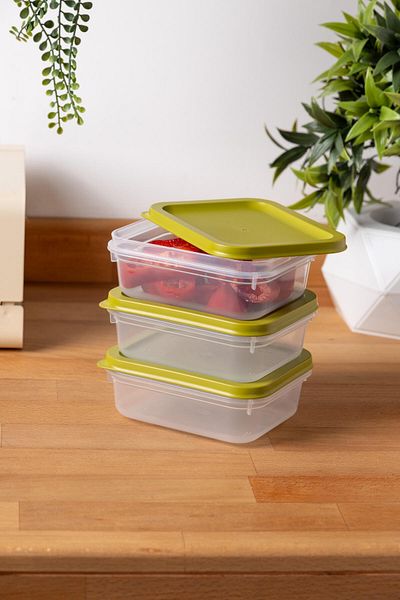 FH finehome Buzzy 3-Piece Refrigerator & Freezer Storage Container 500ml