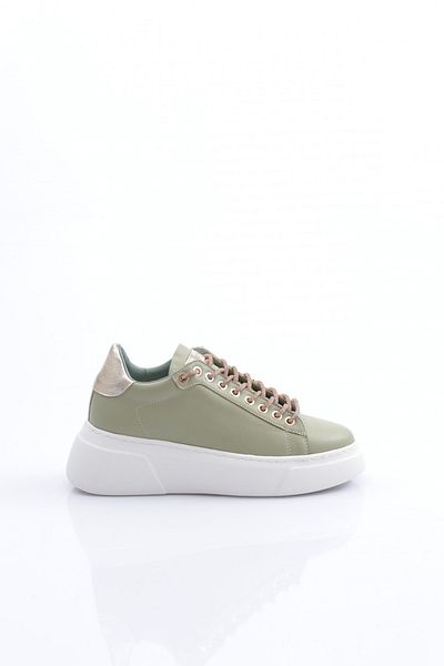 DGN Women's Thick Sole Silver Stone Lace-Up Sneakers Shoes Mint Green 15299653118