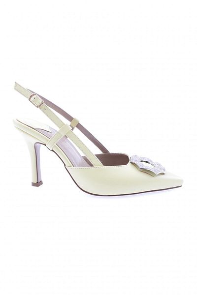 DGN Pantofi de damă cu curea la gleznă cu cataramă de cristal cu toc subțire, galbeni 31312821
