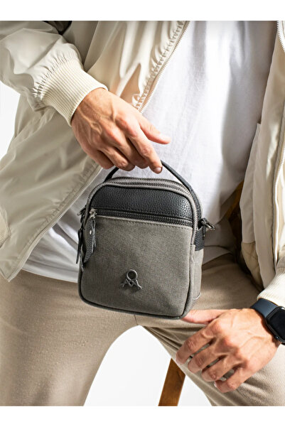 eflanmoda Mega Polo sivi muški rukavac i Torba za rame