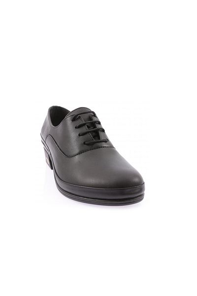 DGN Women's Lace-Up Comfort Shoes Black Genuine Leather