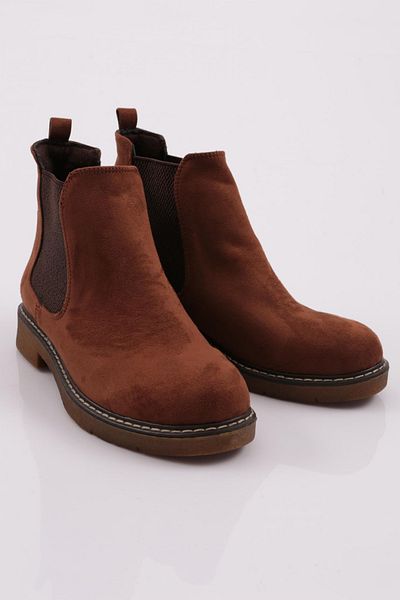 DGN Tan Suede Genuine Leather Women's Chelsea Boots - 20K 9153335