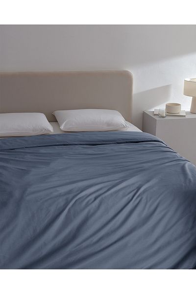 Madame Coco Husă de pilota simplă Ranforce Manon King Size 100% bumbac - Albastru închis