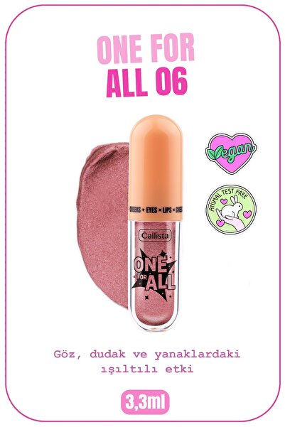 Callista One For All Eyes & Lips & Cheeks Işıltılı Likit Göz farı - 06 Fairy Dreams