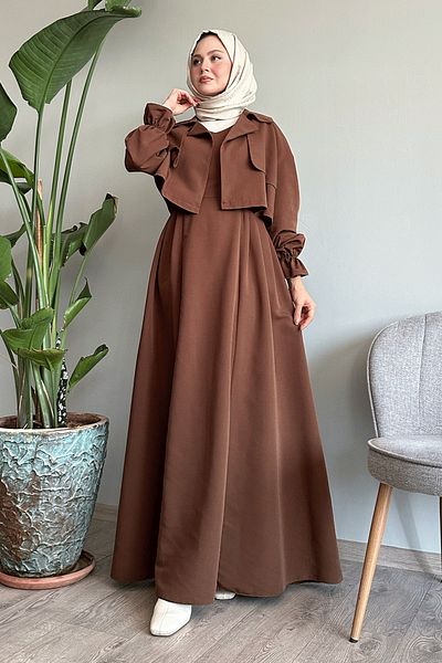InStyle Gilet Short Trench Bitter Brown Двоен комплект