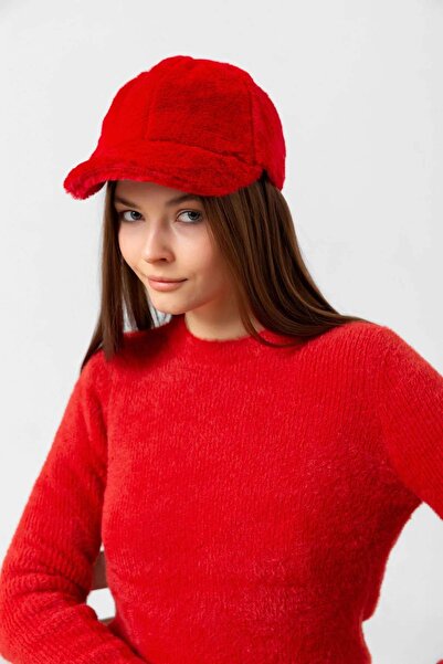 REMSA Red Women's Plush Cap Hat - Rkş-06