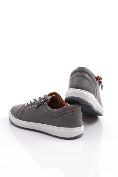 DGN Kadın Bağcıklı Yanı Fermuar Detaylı Comfort Ayakkabı Gri 312523246