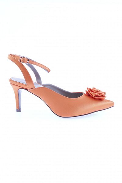 DGN Cravată de damă Accesorii trandafiri Cataramă Pantofi cu toc subțire Portocaliu Satin 2122262821