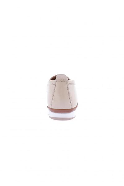 DGN Women's V-Buckle Comfort Shoes - Flat Side Cream Leather