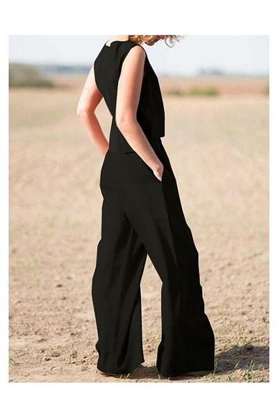 Mothermood Newlinen Casual Comfortable Sleeveless Bottom Top Women's Set