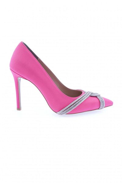 DGN Pantofi de damă cu vârf ascuțit, decoltat, cu frânghie de piatră, fucsia lycra 110253327