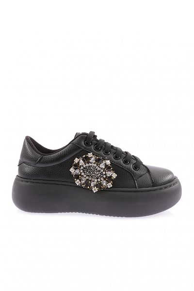 DGN 874-23y Pantofi de damă cu șireturi cu cataramă de piatră de cristal