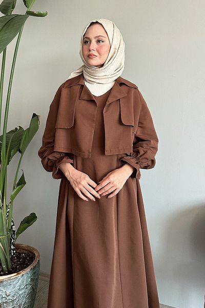 InStyle Gilet Short Trench Bitter Brown Двоен комплект