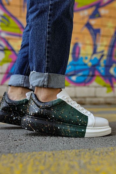 Chekich Pantofi pentru bărbați Cbt Pittura 437 Alb - Verde - Negru