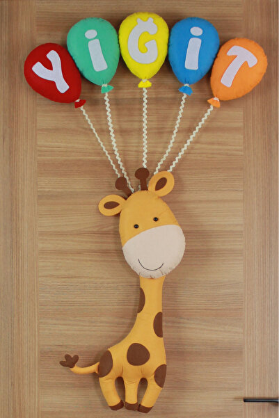 Renkli Hayallerim Yiğit isimli Zürafa Bebek ve Hastane Odası Kapı Süsü
