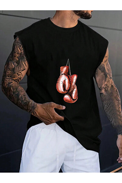 Cosmo Style Tricou sport unisex oversize cu decolteu rotund cu imprimeu Kickb...