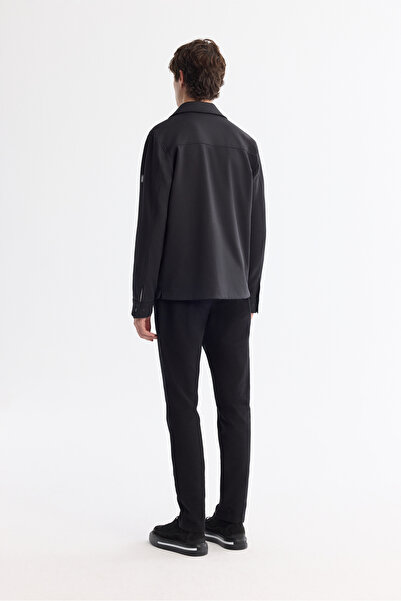 Avva Erkek Siyah Klasik Yaka Hafif Bi-Stretch Mevsimlik Comfort Fit Mont A42Y6079