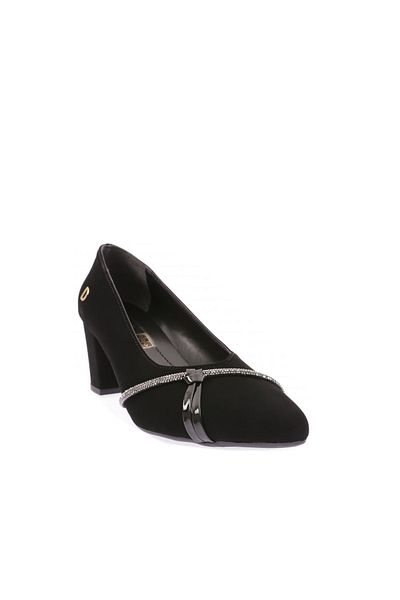 DGN K618 Women's Stripe Stone Detailed Heeled Shoes