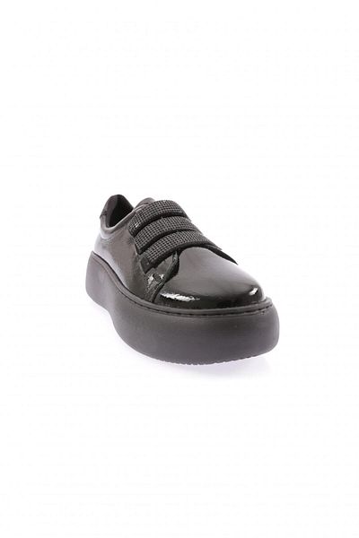DGN Schwarzer Sneaker mit silbernen Steinen – Klettverschlussbänder, Falten 98921097