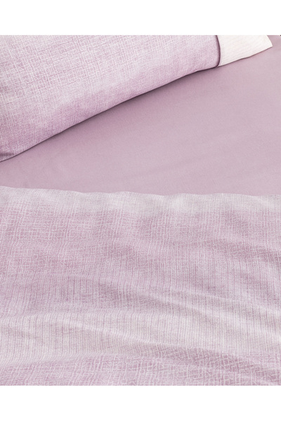 Madame Coco Adelya Single 100% Cotton Crep Printed Duvet Cover Set - Plum