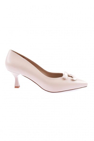 DGN Women's Pointed Toe Accessory Heeled Shoes Beige 2154412821