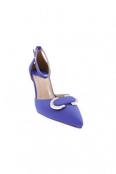 DGN Pantofi de damă cu curea la gleznă cu cataramă de cristal cu toc subțire Blue Scuba 31112821