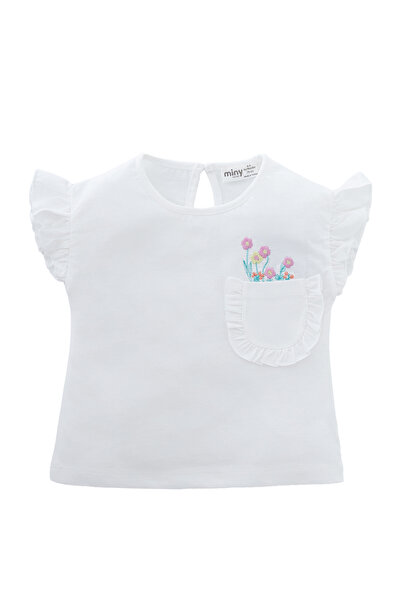 Miny Center White Baby Girl T-Shirt