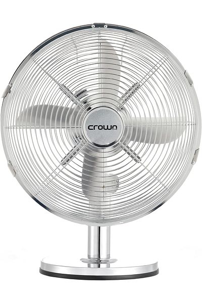 Generic مروحة طاولة Crownline TF-403 ذات شفرة معدنية مقاس 12 بوصة مع إمالة وتذبذب وتحكم بثلاث سرعات.