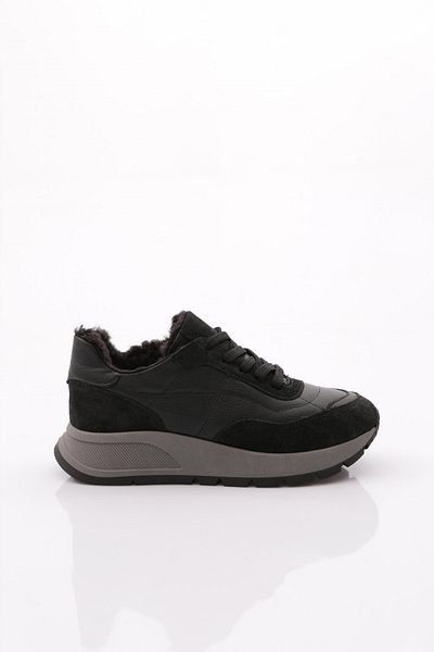 DGN Women's Thick Sole Sneakers Shoes Black 5712678