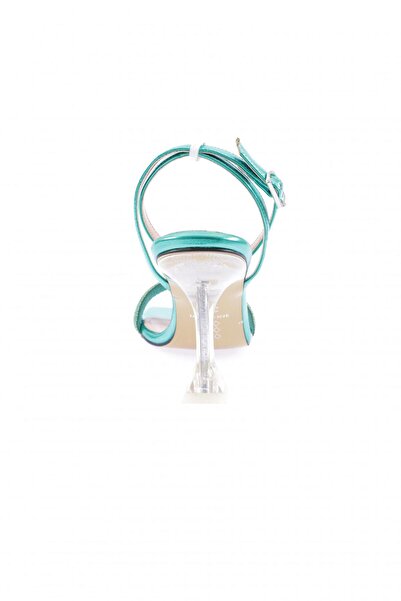 DGN Women's Silver Stone Ankle Heeled Shoes Green Metallic 627223382