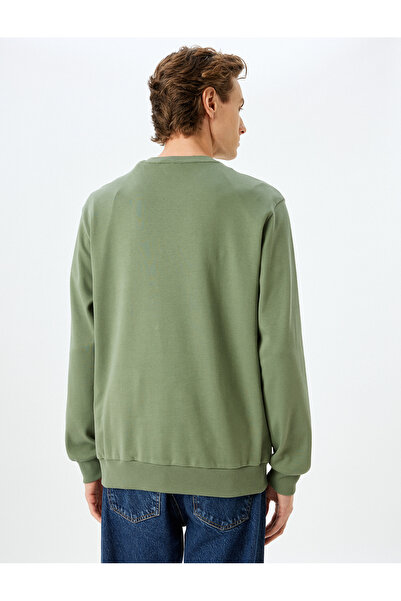 Koton Βαμβακερό κεντημένο φούτερ με λαιμόκοψη