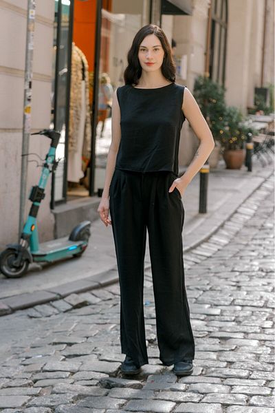 Mothermood Newlinen Casual Comfortable Sleeveless Bottom Top Women's Set