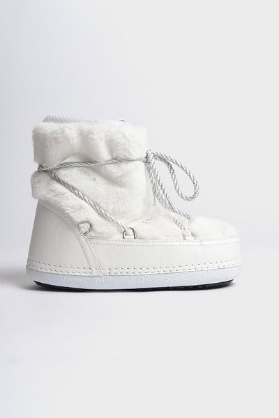 Capone Outfitters Pelzige Schneestiefel für Damen mit runder Spitze und dicker Sohle