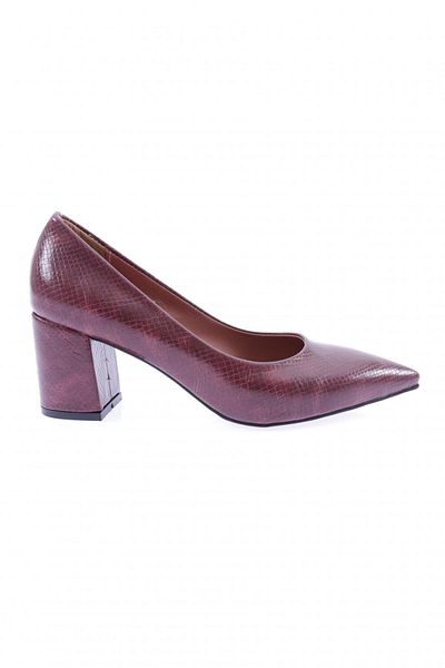 DGN Pantofi de damă cu vârf ascuțit, decoltat, șarpe cu imprimeu burgundy 49221029