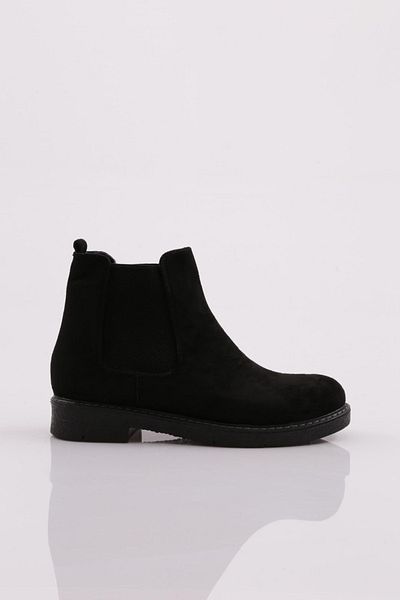 DGN Black Suede Genuine Leather Women's Chelsea Boots - 20K 9153335