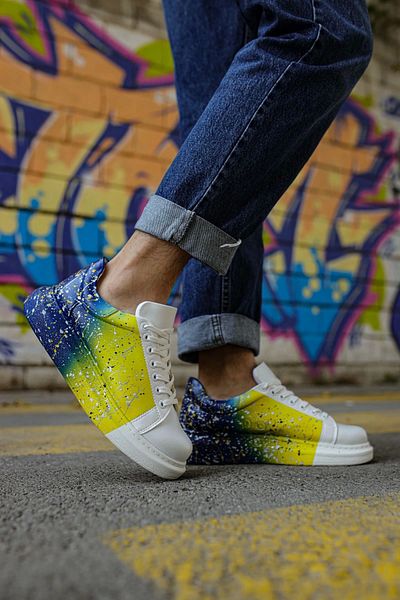 TB Terzi Bey Tb254 Cbt Pittura Men's Shoes 408 P Yellow / Navy Blue