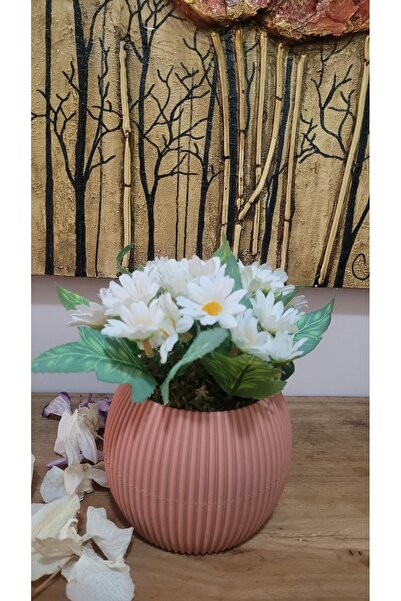 La bella bazar Orta Boy Saksıda Yapay Papatya Gerçekçi Görünüm Yapay Çiçek Papatya Banyo Masa Balkon Dekor 20cm