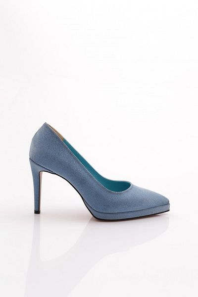 DGN Pantofi de seara cu toc de dama albastru sclipici 21835910