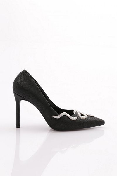DGN Pantofi cu toc pentru femei cu dungi negre - 62722859