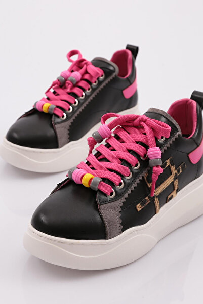 DGN Kadın Sneaker Ayakkabı Siyah Fuşya 21343118