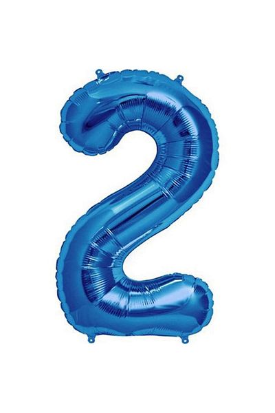 ZERO LAND - 16 Inch 2 Number Foil Balloon Blue 40 cm Dpmah