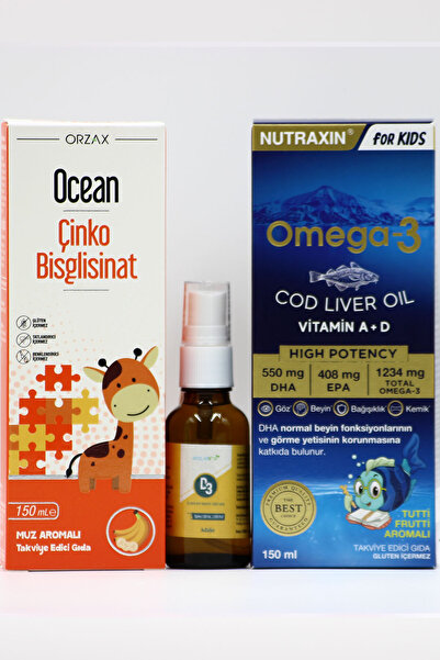 Ocean Çocuklar İçin Omega-3, Çinko ve D Vitamini Destek Seti: Omega-3, Estell...