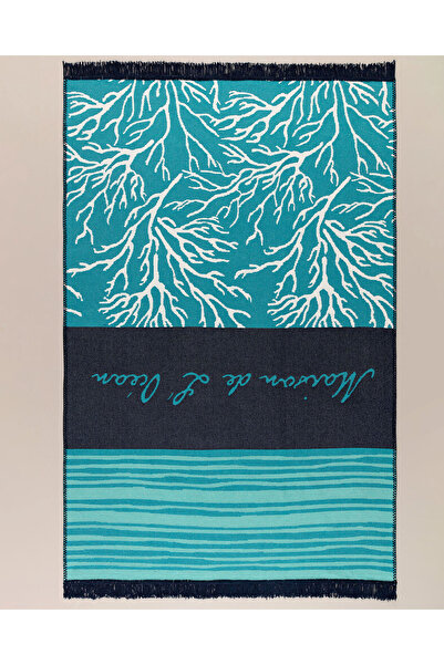 Madame Coco Joell Saçaklı Dokuma Kilim - Turkuaz - 120x180 Cm