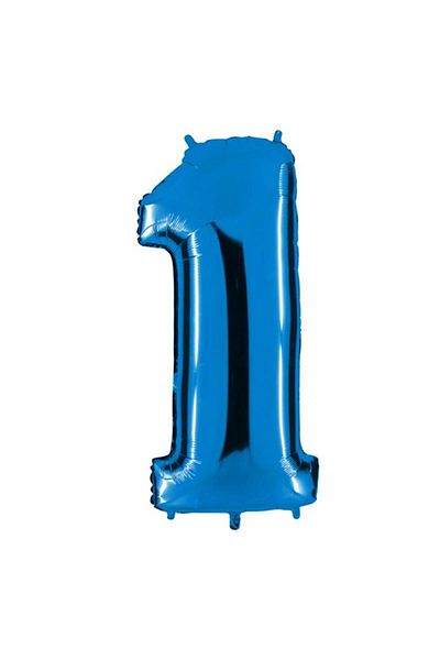 ZERO LAND - 16 Inch 1 Number Foil Balloon Blue 40 cm Dpmah