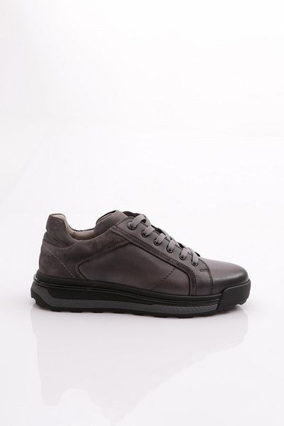 DGN Ανδρικά παπούτσια Sneaker Γνήσιο Δερμάτινο Γκρι 67663617
