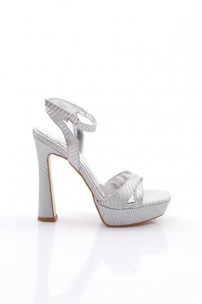 DGN Pantofi de seară cu toc cu curele la gleznă de damă argintiu argintiu 31273564