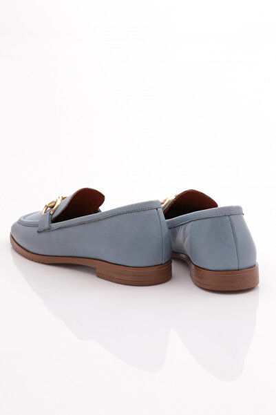 DGN Balerini de damă albastru din piele naturală