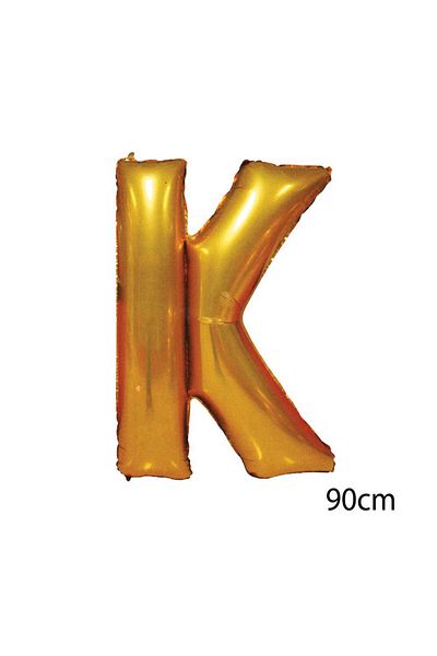ZERO LAND - 40 Inch Letter K Foil Balloon Gold 100 cm Zrnet